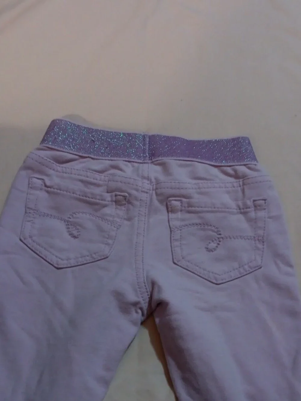 Justice Light Purple Leggings with Sparkle Waistband